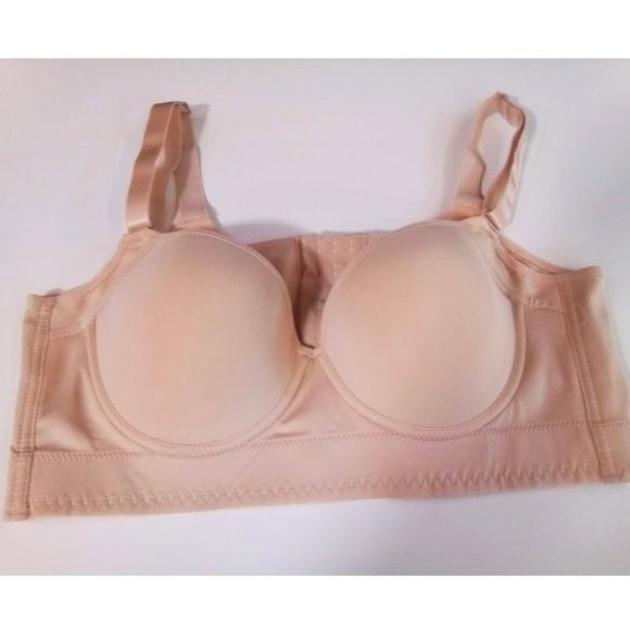 NUDE CONTOUR CUP UNDERWIRE 8 HOOK HIGH BACK BRA 42/B (fits like a 38) - Picture 1 of 13